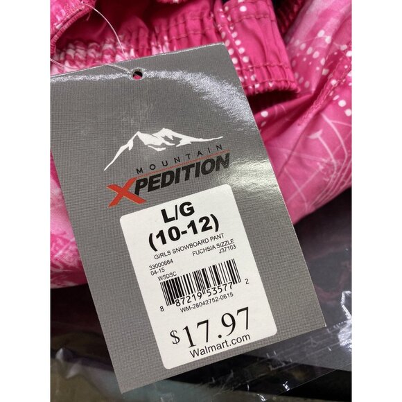 Mountain Expedition Snow Pants Girls Size 11 / 12 Abstract Camo Pink Color NWT - Picture 11 of 11
